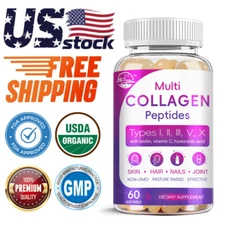 Multi Collagen Peptides Softgel - Type I, II, III Hydrolyzed Collagen Peptides