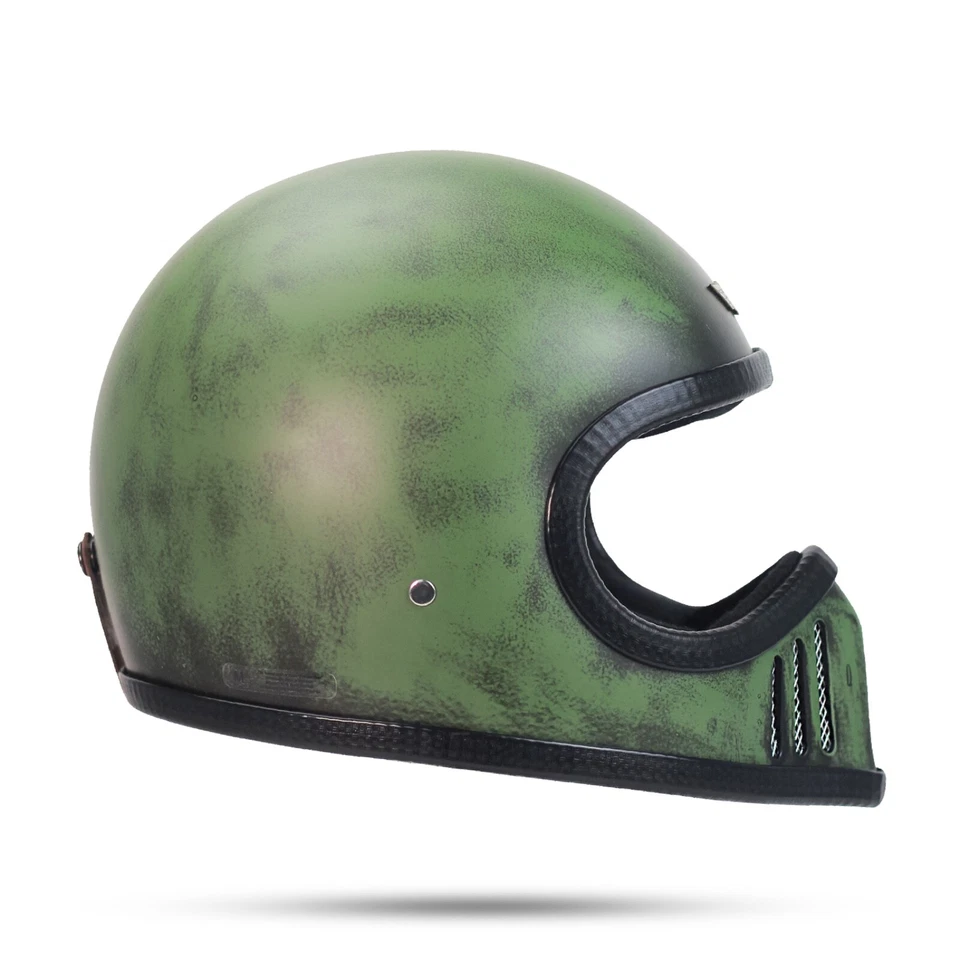 ¡NUEVO! CASCO COMPLETO VINTAGE DRACO PÁTINA CAFERACER CHOPPER BOBBER MOTOCICLETA Foto 2 de 4