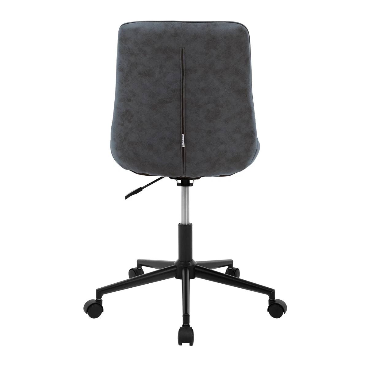 Silla de oficina antracita asiento imitación cuero sillón giratorio y regulable