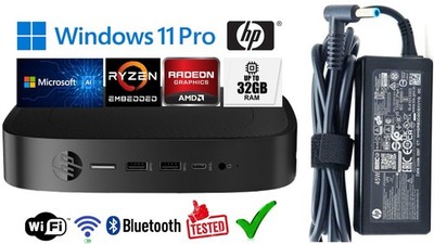HP Mini PC Ryzen R1505G 3.3GHz 8GB RAM 128GB M.2 SSD Win-11 Pro WiFi/BT/ AC Ad  