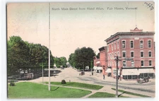 Early 1900's Postcard Hotel Allen, Street View, Horse/Wagon, Fair Haven, Vermont