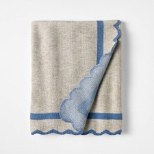 Scalloped Edge Throw Blue - Threshold designed with Studio McGee