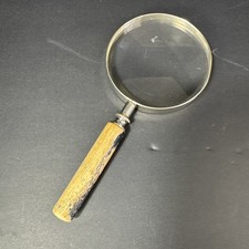 Vintage B LO Co Bausch Lomb Magnifying Glass Wood Handle 3.5 Lens