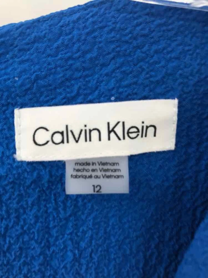 Pre-Owned Calvin Klein Blue Size 12 Maxi Sleeveless Dress - Image 3 of 3