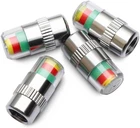 4 Pcs Car Auto Tire Pressure Monitor Valve Stem Caps Sensor Indicator Warn PSI