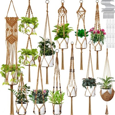 12 Pcs Macrame Plant Hangers Macrame Hanging Planters for Indoor Plants Handm...