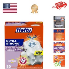 Ultra Strong Tall Kitchen Trash Bags, Lavender Sweet Vanilla Scent, 13 Gall...