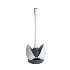 Clorox Toilet Plunger with Hideaway Holder Caddy 1-Pack, White/Grey