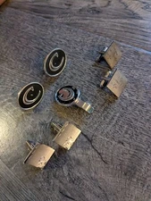 Lot of 3 Silver Tone Cufflinks: KREISLER Sterling Silver Plaque, SWANK & HICKOK