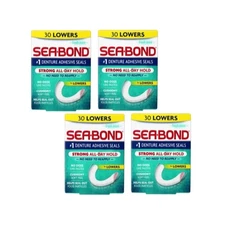4 Pack Sea Bond Denture Adhesive Wafers Lowers Fresh Mint 30 Each