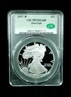 2007-W PROOF S$1 American Silver Eagle CAC PF70DCAM #7439