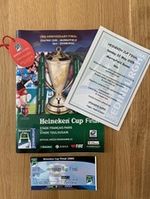 HEINEKEN CUP RUGBY FINAL 2005 PROGRAMME + TICKET, BOX PASS & LUNCH MENU