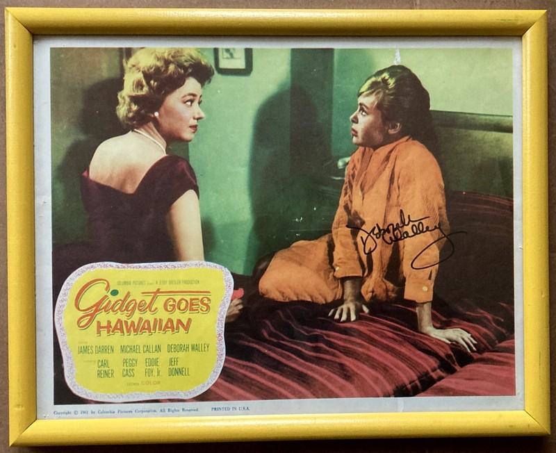Deborah Walley Autographed, Framed Gidget Goes Hawaiian 1961 Original Lobby Card
