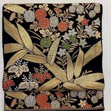 6992 Japanese Vintage Fukuro Obi Belt Kimono Fabric Silk Traditional Untailored