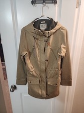 Burton Dryride Hooded Snowboard Jacket The Small Snow Winter Beige Long Pockets