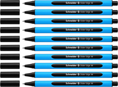 Slider Edge M (Medium) Ballpoint Pen, 1.0 Mm, Light Blue Barrel, Black Ink, Box
