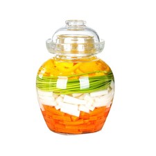 Haeljard 1.5L Glass Jar with Lid Fermentation Jar, 1.5L/16x20cm, Clear 