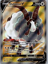 Dubwool V 188/192 Ultra Rare Rebel Clash Pokemon Holo Moderately Played