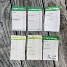 Lot 6 Weight Watchers Tracker Food Logs Points Plus Weekly Planner White Green