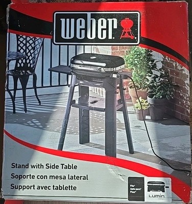 Weber Stand W/ Side Table Built In Hooks Lumin Electric Grill #6618 