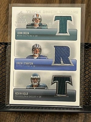 KEVIN KOLB JOHN BECK DREW STANTON 2007 SP ''TRIPLE ROOKIE THREADS'' JERSEY PATCH!!