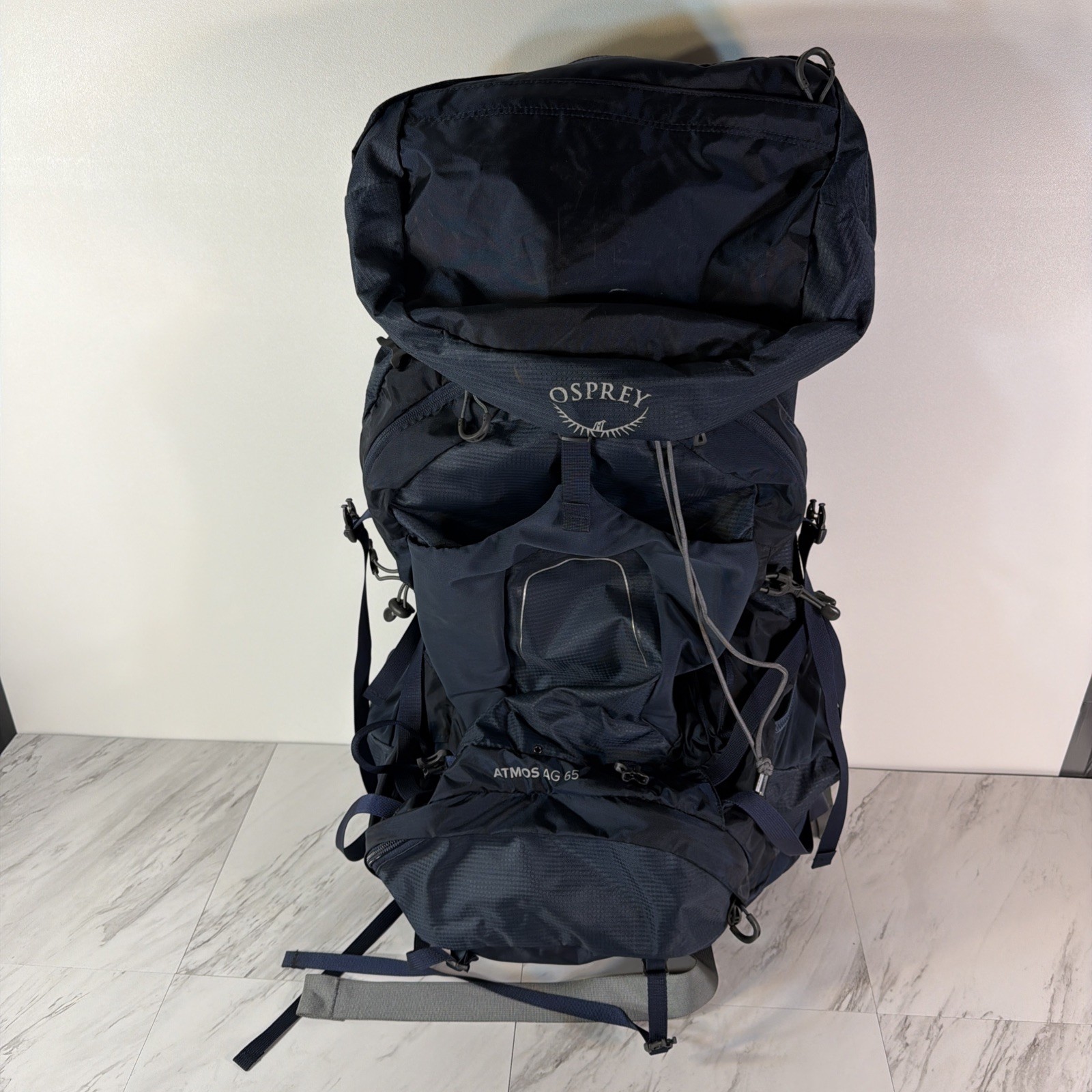Osprey Atmos AG 65L Hiking Backpack Blue Hip Belt External P