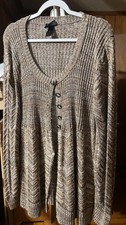 Lane Bryant Women's Sweaters Size 18/20 (2X) Floral Long Sleeve Made in USA