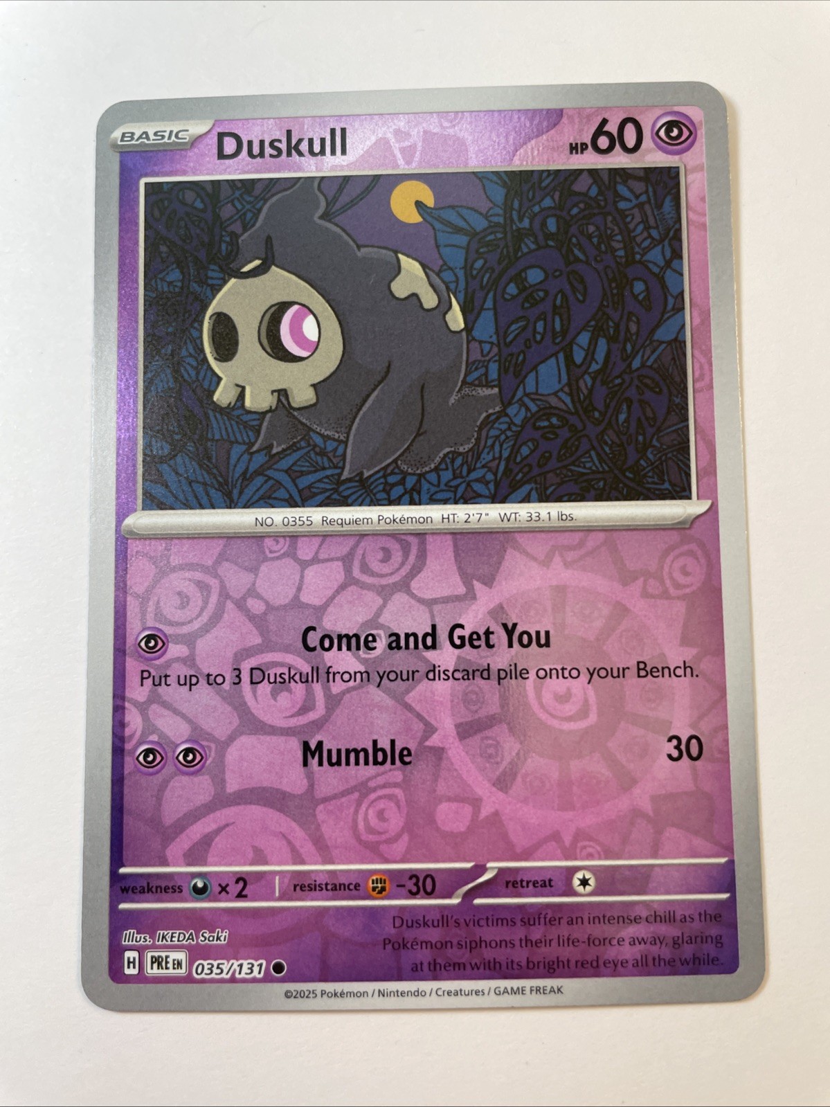 Duskull 035/131 - Sv: Prismatic Evolutions Reverse Holo (NM)