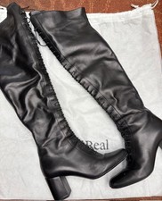 BOTAS ALTAS DE CUERO NEGRAS SAINT LAURENT 39/8.5/8-1/2 USADAS EN EXCELENTE ESTADO