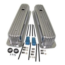 1 Set Shlpdfm Finned Polished Aluminum Short Style Valve Covers Center Bolt