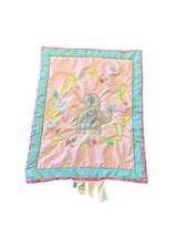 Cuddle Time Elephants Flowers Baby Comforter Blanket