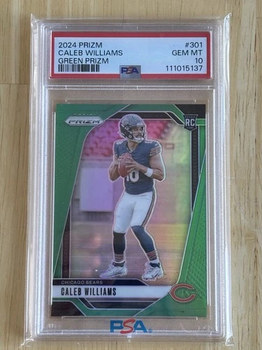 2024 Panini Prizm  Caleb Williams #301 Green Prizm (RC) PSA 10