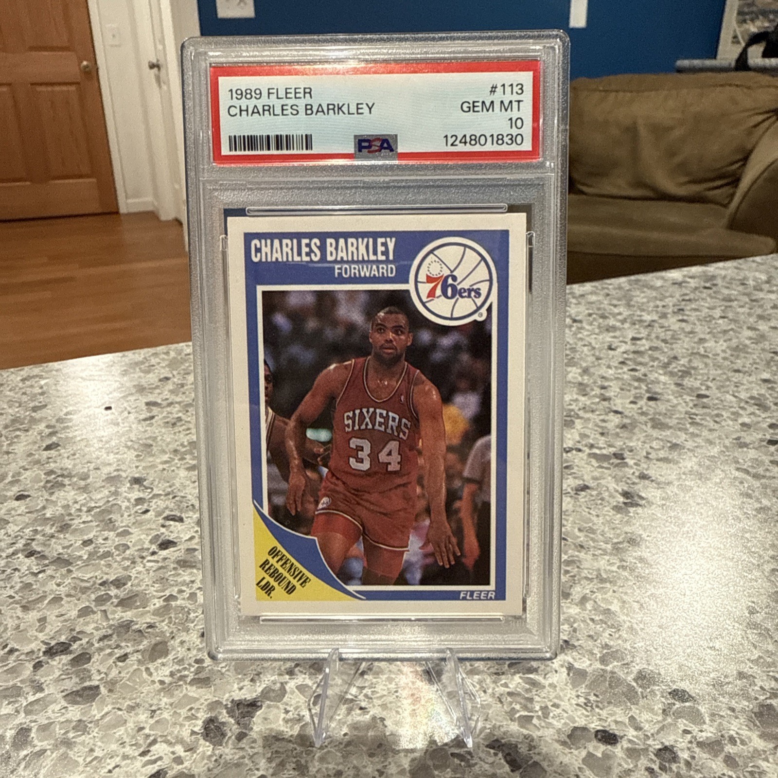 1989 Fleer #112 Charles Barkley 76ers HOF PSA 10