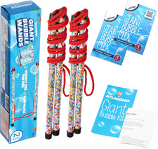 Big Bubble Wand, Giant Bubble Wands for Kids  Huge Bubble Maker Kit with 2 Bubb