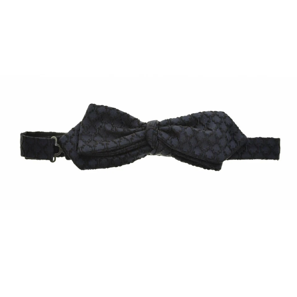 GUCCI Conjunto de fajarita y pajarita azul oscuro azul marino negro algodón 55% seda 45% Italia Foto 2 de 4