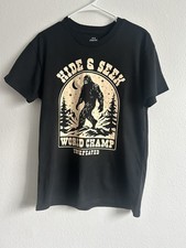 Bigfoot Sasquatch Hide And Seek World Champ T Shirt Size Medium camping outdoors