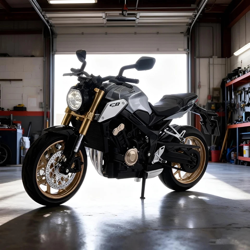 Modelo de motocicleta diecast Honda CB650R 1:12 - aleación gris luz de sonido juguete regalo Foto 4 de 4