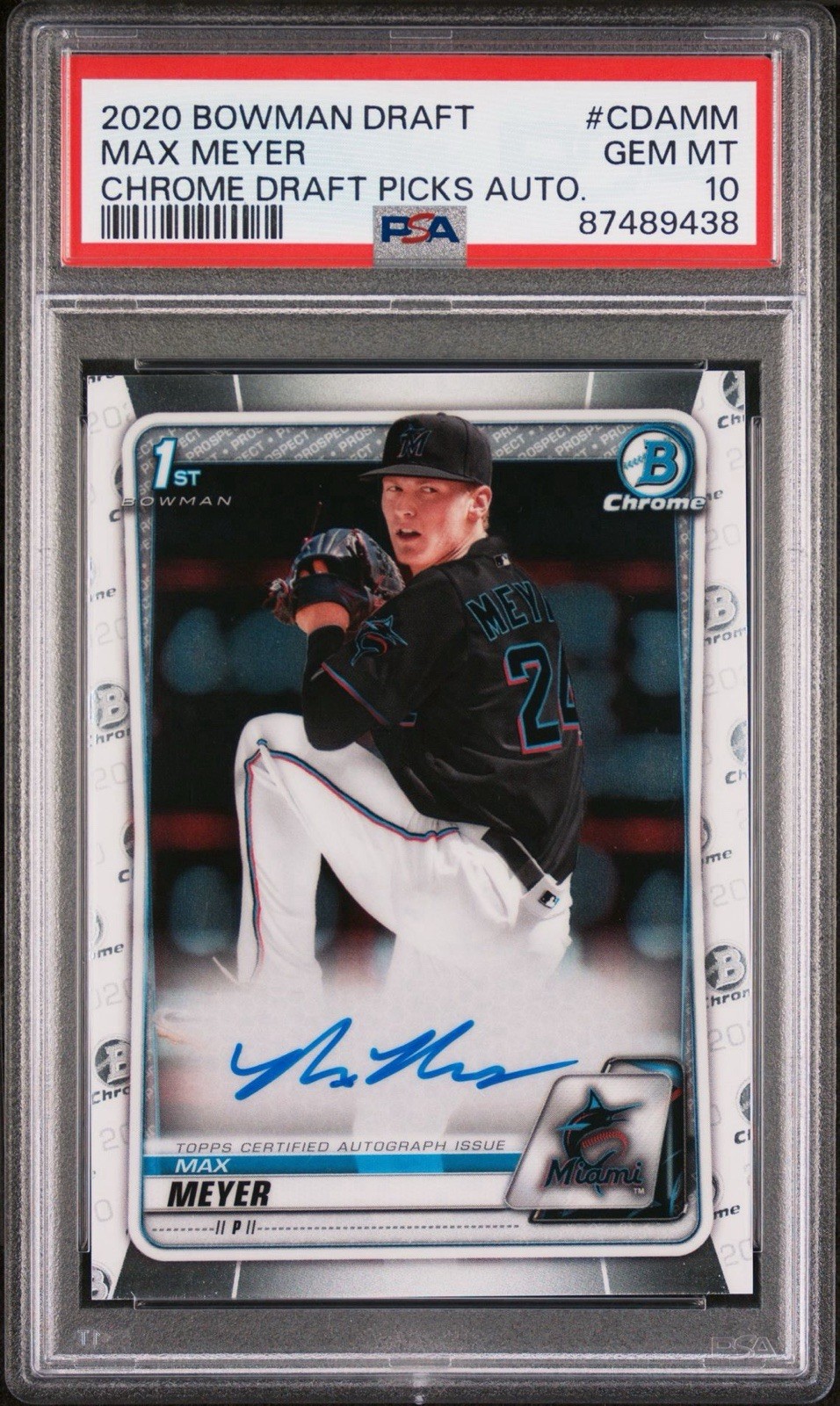 2020 Bowman Draft Chrome Draft Picks Autographs Max Meyer Psa 10
