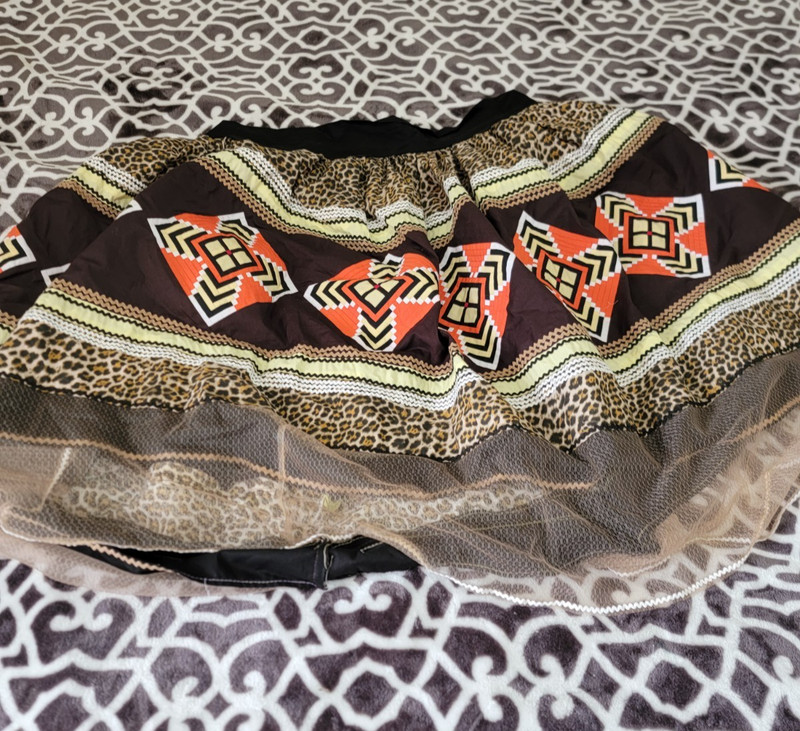 Vintage Seminole Native American Handmade PatchWork Skirt animal beautiful NR