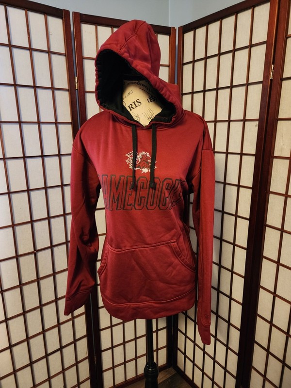 GAMECOCK- CHAMPIONS red polyester hooded sweater- size M