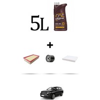Hoffcar Servicekit 3 Filter Und 5L ÖL FüR Jeep Compass II (Mp) 1.3 96Kw Ab 2