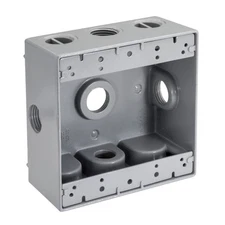 Southwire WB25100X 1" 5-Hole Side Opening 2-Gang Weatherproof Box (Pack of 10)