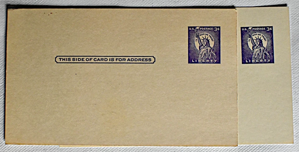US POSTAL CARD SCOTT #UX46f LIBERTY 3C MNH, 1958 - Image 3 of 4