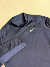 Nike Shirt Mens L Blue Base Layer Long Sleeve Mock Neck DriFit Cold Cq6537-419