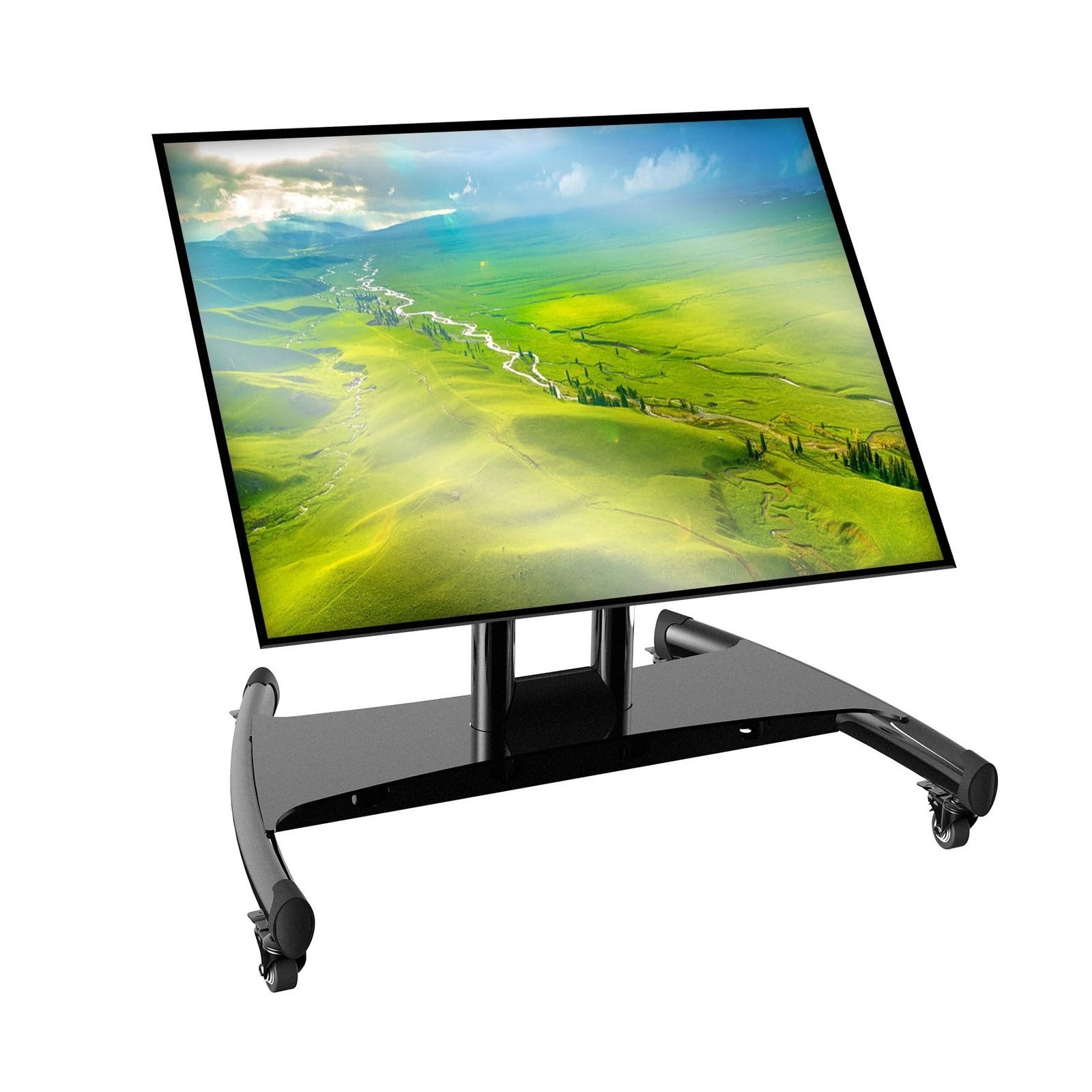, Portable Mobile Floor Confidence Monitor Stand On Wheels F