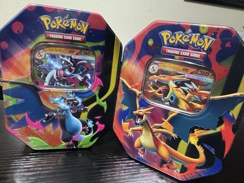Pokemon Mega Charizard X And Y Tins. Set Of 2. Brand New.