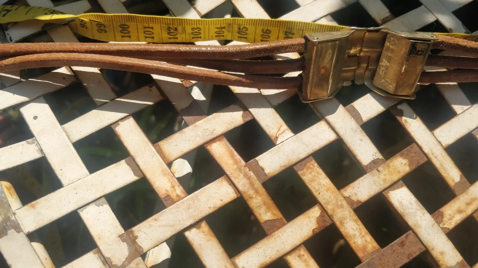 Vintage.brown 3 lace leather belt with metal fittings .fit 34" waist - Image 2 of 4