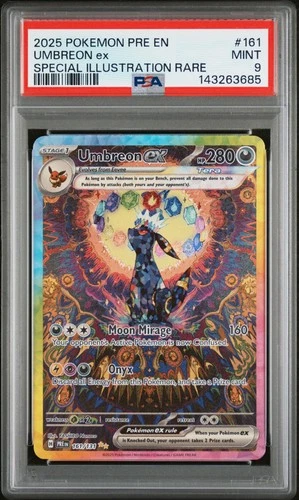 2025 POKEMON PRE EN-SPECIAL ILLUSTRATION RARE #161 UMBREON EX PSA 9