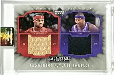 🔥 LeBron James (2nd Yr) 2004 UD Diamond Dual All-Star Game Used Threads WOW! 