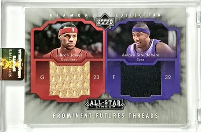   LeBron James (2nd Yr) 2004 UD Diamond Dual All-Star Game Used Threads WOW! 
